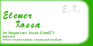 elemer kossa business card